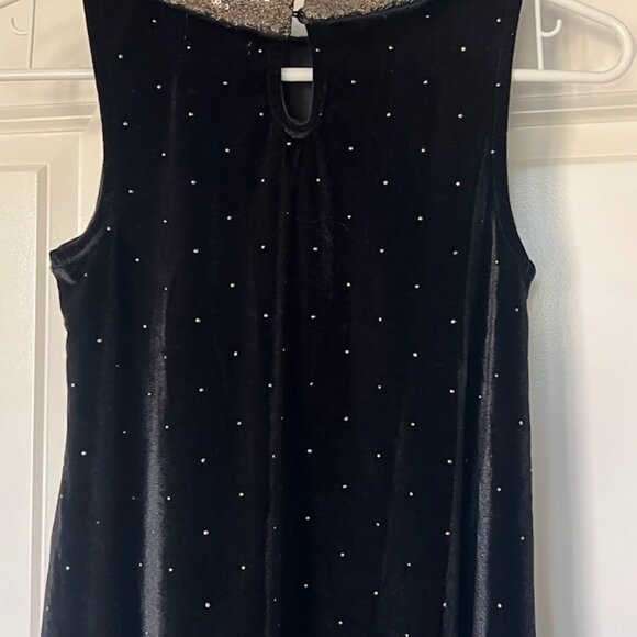 Epic Threads Gold Black Sparkle Sequin Velour Collared Dress Size Medium - Picture 6 of 11